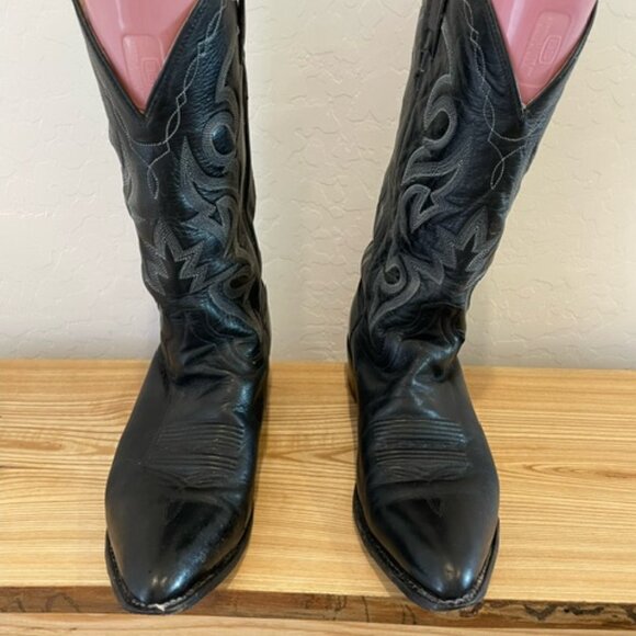 Dan Post Mens Milwaukee Cowboy Boots Leather Black 10.5D broken-in - Picture 5 of 8